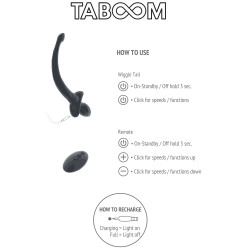 TABOOM Plug Vibrant Queue de Chien Wiggle Tail 9 x 4cm Noir